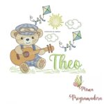 Matriz de Bordado Cenário Ursinho Violão Theo