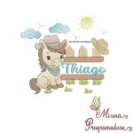 Matriz de Bordado Cenário Cavalinho Nome Thiago
