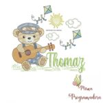 Matriz de Bordado Cenário Ursinho Violão Thomaz