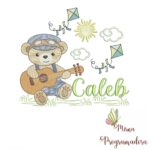 Matriz de Bordado Cenário Ursinho Violão Caleb