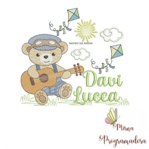 Matriz de Bordado Cenário Ursinho Violão Davi Lucca