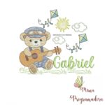 Matriz de Bordado Cenário Ursinho Violão Gabriel