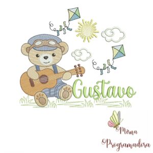 Matriz de Bordado Cenário Ursinho Violão Gustavo