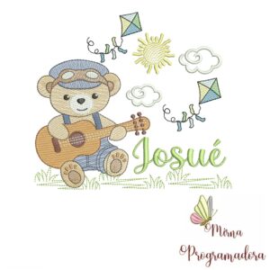 Matriz de Bordado Cenário Ursinho Violão Josué