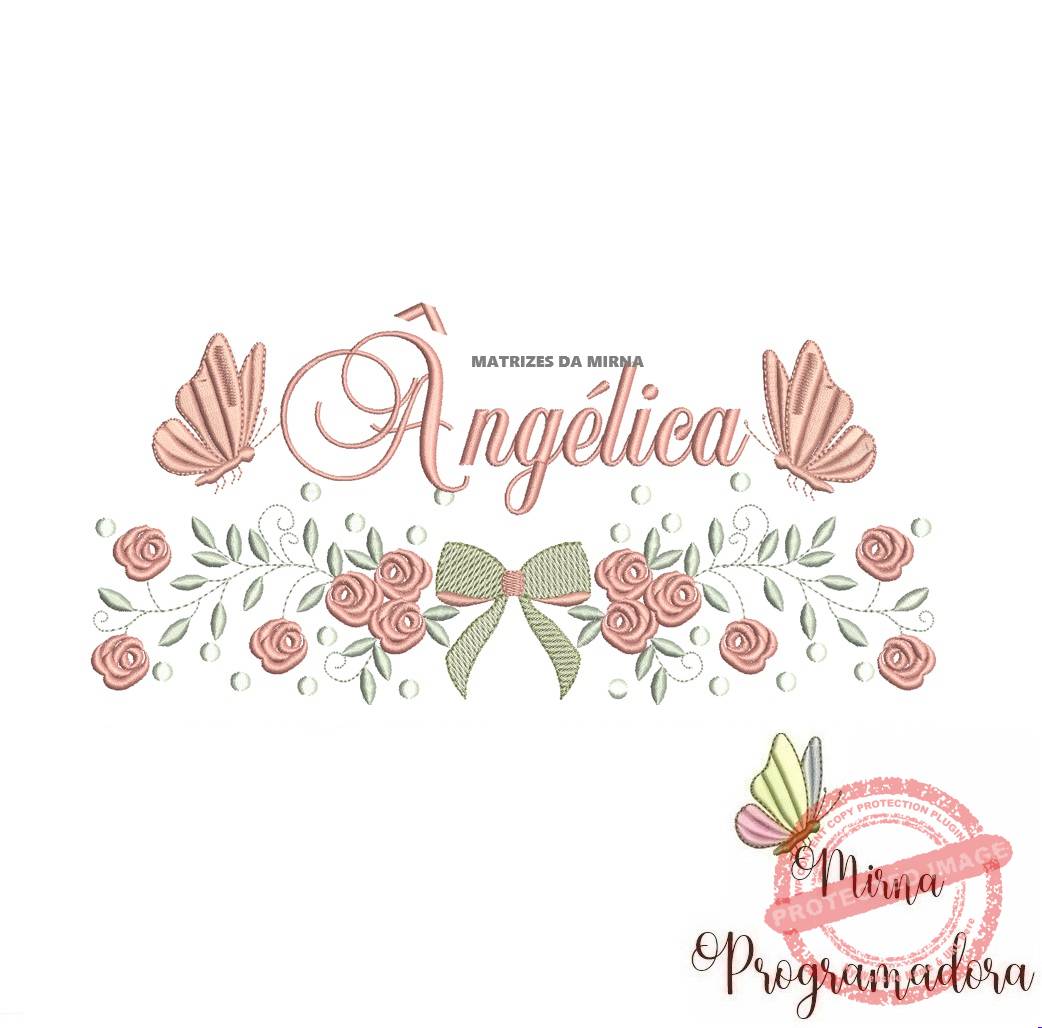 matriz de bordado angelica Matriz de Bordado nome Ângélica - Imagem 1