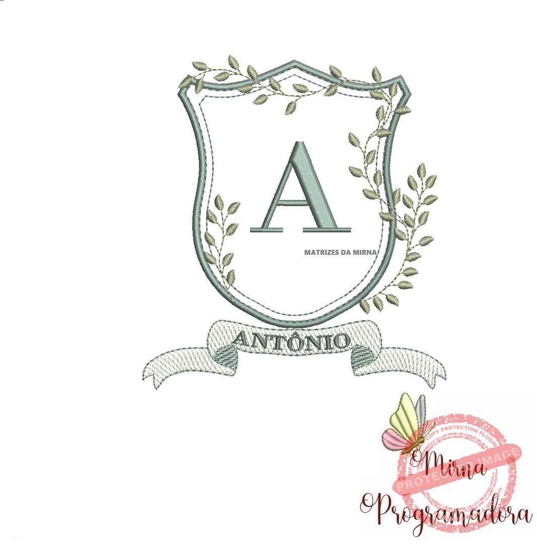 matriz de bordado Antônio Moldura Folhas
