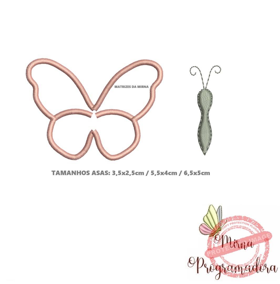 Matriz de Bordado Borboleta 3d