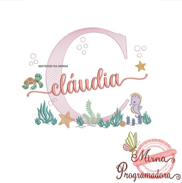 matriz de bordado claudia Matriz de Bordado Fundo do Mar Claudia - Imagem 1