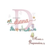 Matriz de Bordado Fundo do Mar Diana