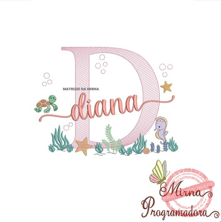 matriz de bordado diana Matriz de Bordado Fundo do Mar Diana - Imagem 1