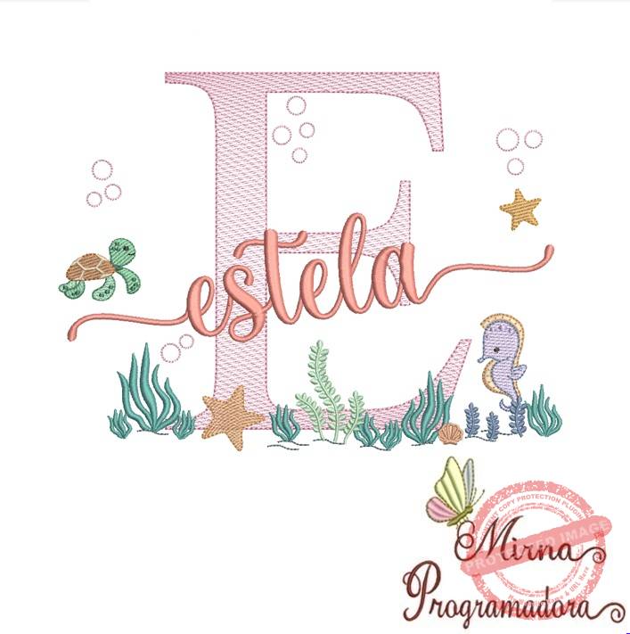 matriz de bordado estela Matriz de Bordado Fundo do Mar Estela - Imagem 1