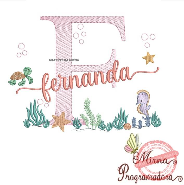 matriz de bordado fernanda Matriz de Bordado Fundo do Mar Fernanda - Imagem 1