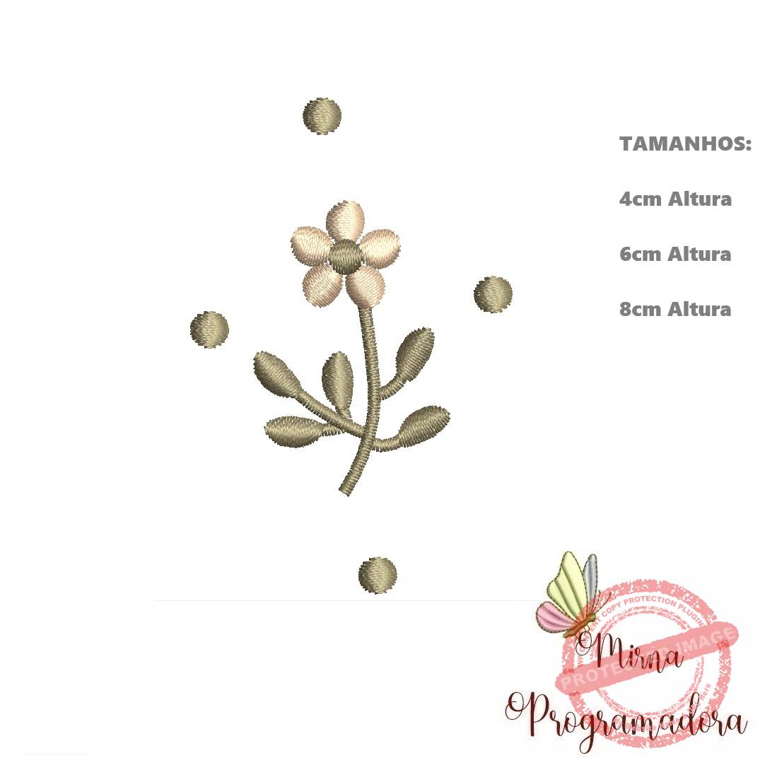 Matriz de Bordado Florzinhas poa