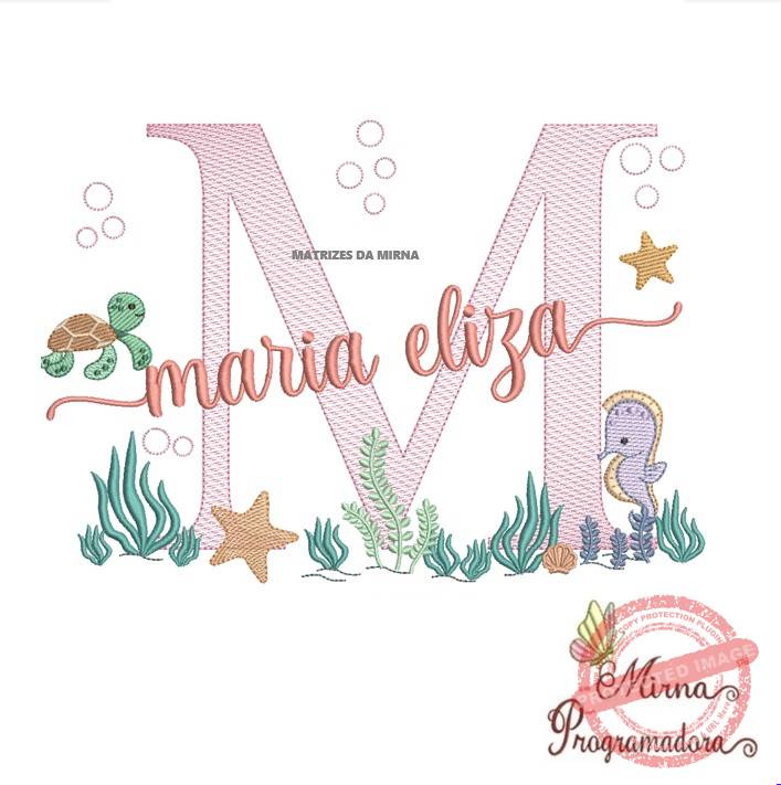 matriz de bordado-fundo do mar-maria eliza Matriz de Bordado Fundo do Mar Maria Eliza - Imagem 1