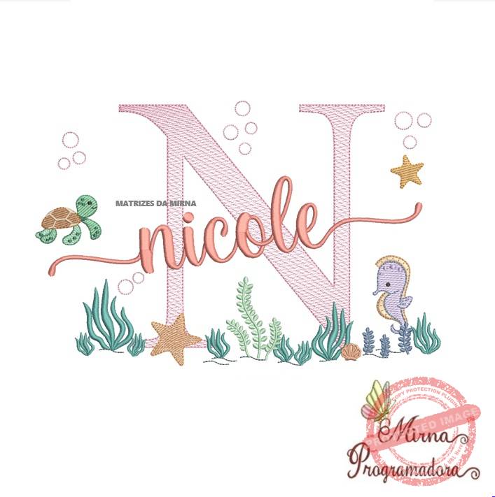 matriz de bordado-fundo do mar-nicole Matriz de Bordado Fundo do Mar Nicole - Imagem 1