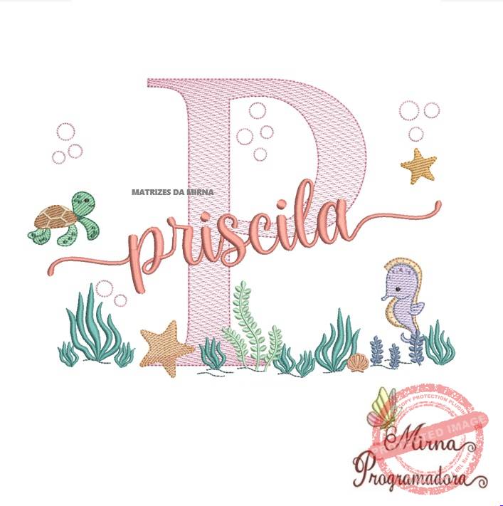matriz de bordado-fundo do mar-priscila Matriz de Bordado Fundo do Mar Priscila - Imagem 1
