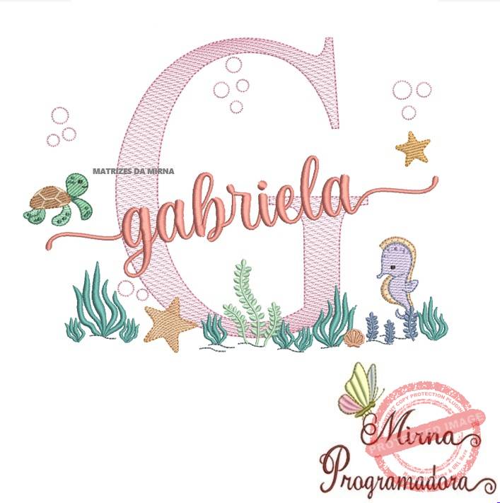 matriz de bordado gabriela Matriz de Bordado Fundo do Mar Gabriela - Imagem 1