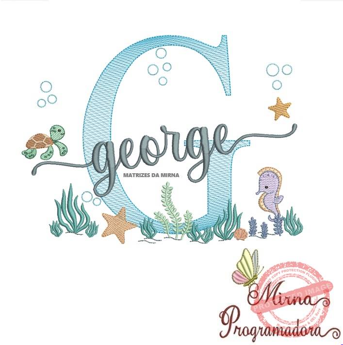 matriz de bordado george fundo do mar Matriz de Bordado Fundo do Mar George - Imagem 1