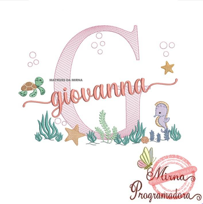 matriz de bordado giovanna Matriz de Bordado Fundo do Mar Giovanna - Imagem 1