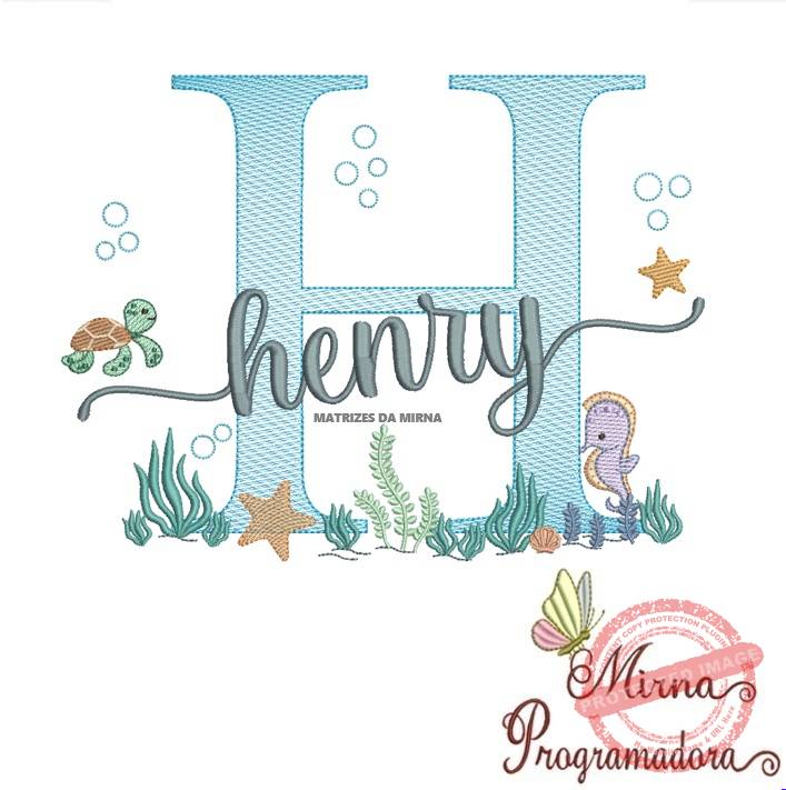 matriz de bordado henry fundo do mar Matriz de Bordado Fundo do Mar Henry - Imagem 1
