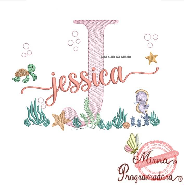 matriz de bordado jessica Matriz de Bordado Fundo do Mar Jessica - Imagem 1