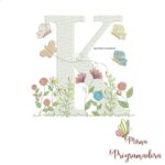 matriz de bordado Letra K Jardim