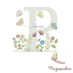 matriz de bordado Letra P Jardim