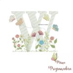 matriz de bordado Letra W Jardim