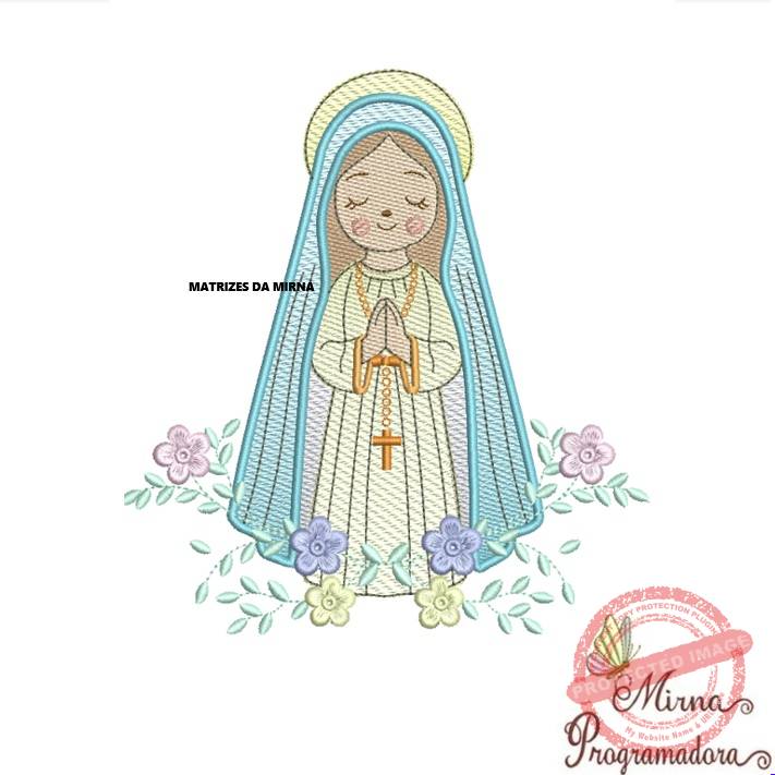 matriz de bordado nossa senhora de fatima Matriz de Bordado Santinha Nossa Senhora de Fátima - Imagem 1