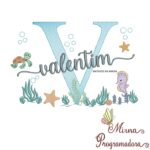 Matriz de Bordado Fundo do Mar Valentim