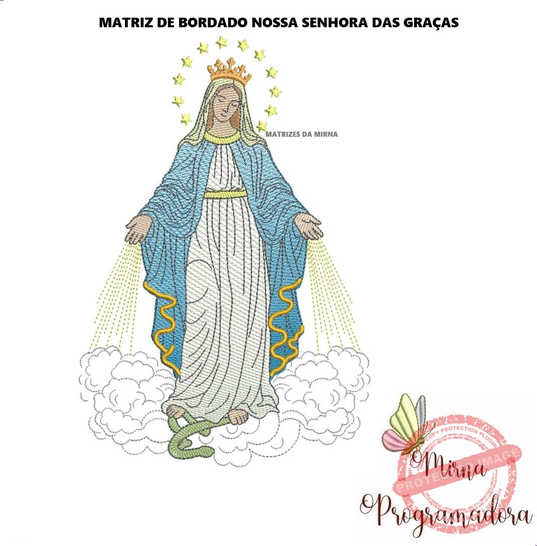 matariz de bordado nossa senhora das gracas1 matriz de bordado Nossa Senhora das Graças - Imagem 1