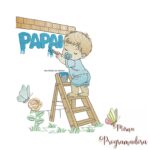 matriz-de-bordado-bebe-pintando-papai