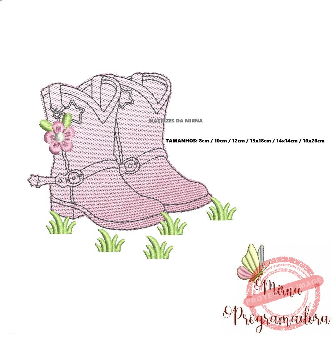 matriz de bordado bota (2)menina matriz de bordado Bota Menina - Imagem 1