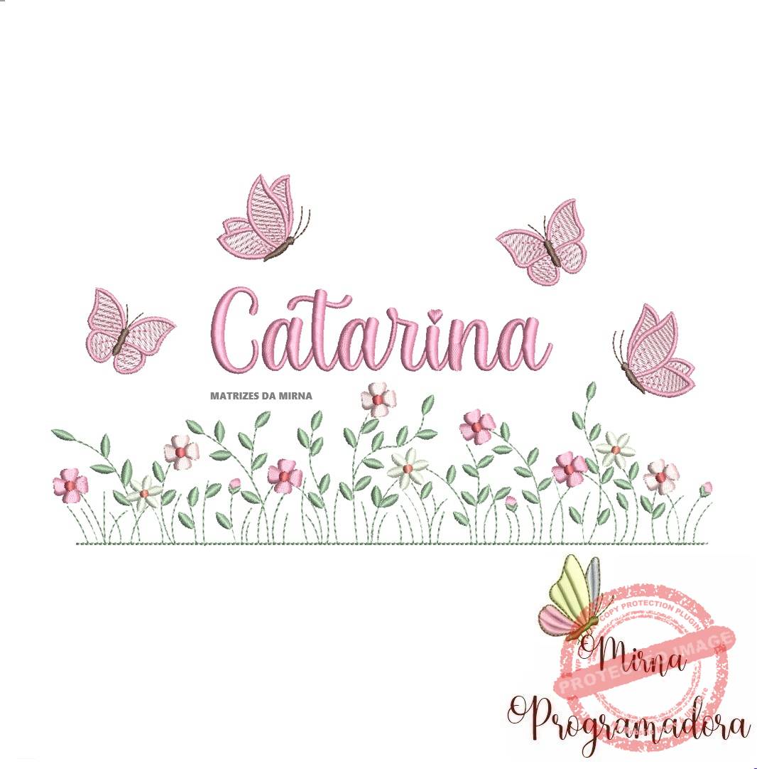 matriz de bordado jardim flores catarina matriz de bordado Catarina - Imagem 1