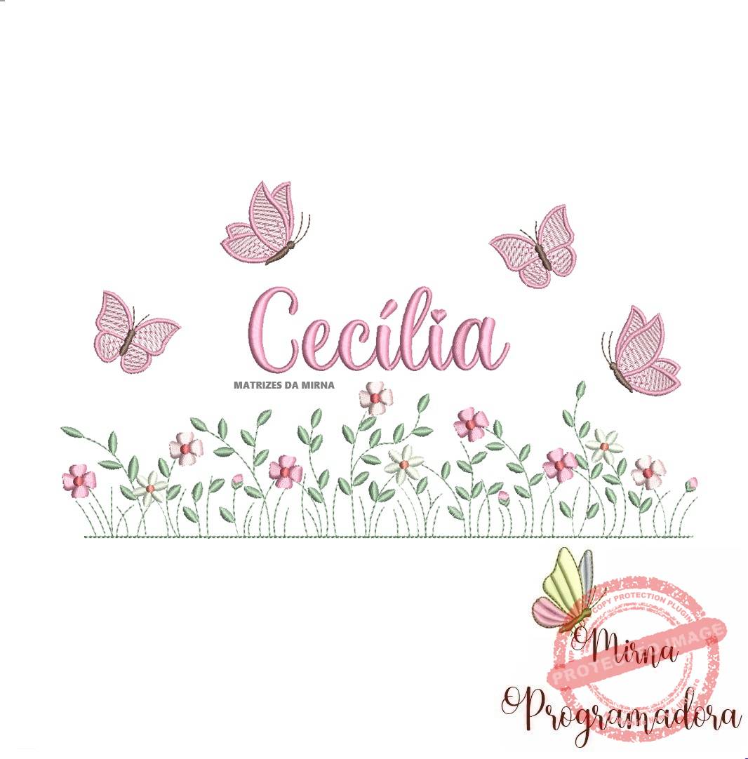 matriz de bordado jardim flores cecilia matriz de bordado Cecília - Imagem 1