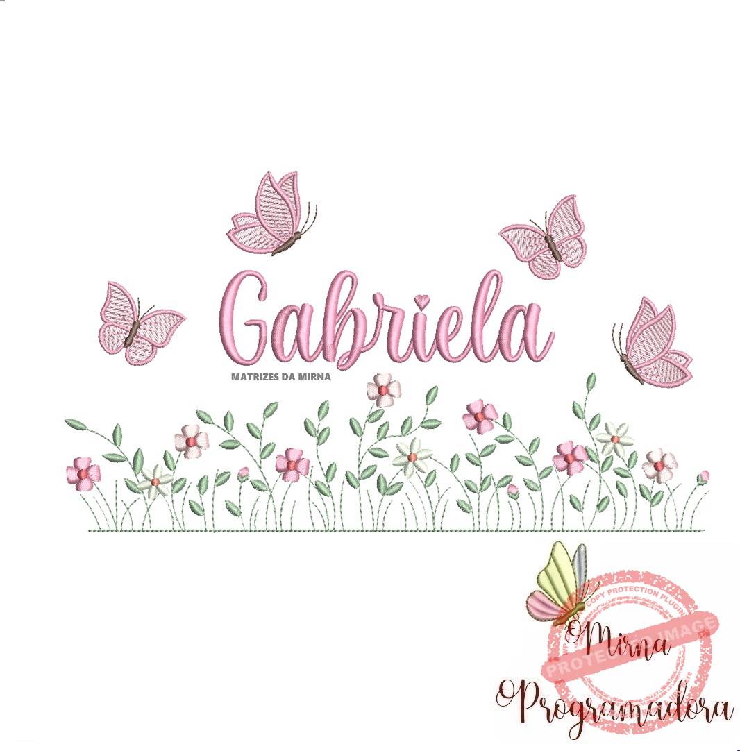 matriz de bordado jardim flores gabriela matriz de bordado Gabriela - Imagem 1