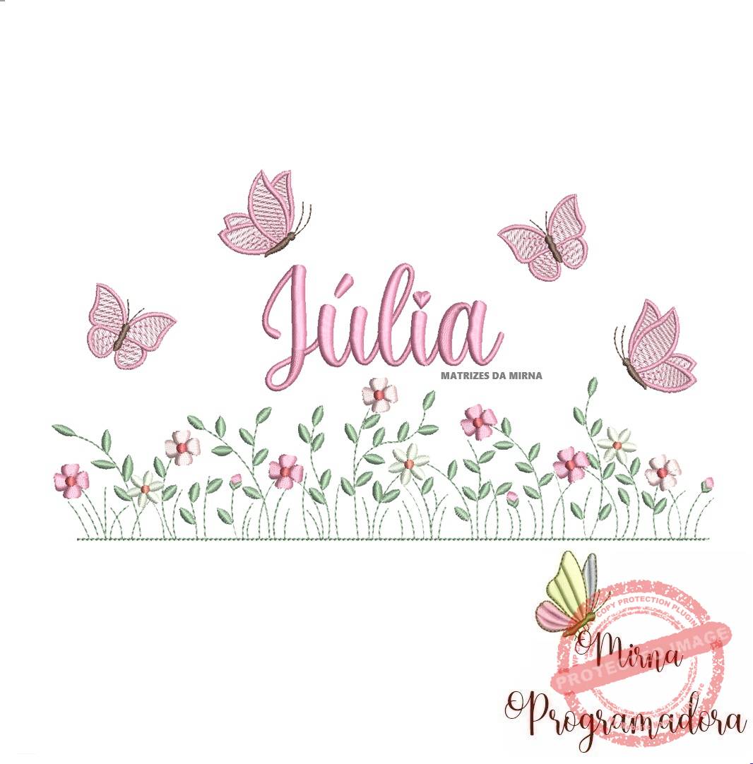 matriz de bordado jardim flores julia com acento matriz de bordado Jardim Flores Júlia - Imagem 1