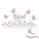 matriz de bordado jardim flores Karol