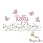 matriz de bordado jardim flores Kelly