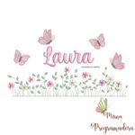 matriz de bordado jardim flores Laura