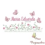 matriz de bordado Jardim Flores Maria Eduarda