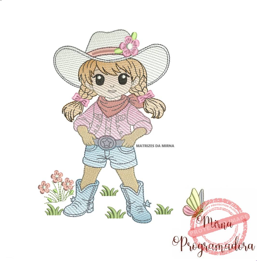 matriz de bordado menina cowgirl matriz de bordado Menina Cowgirl - Imagem 1