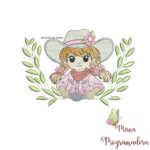 matriz de bordado Menina Cowgirl Raminho