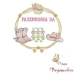 matriz de bordado moldura Bota Chapéu Fazendinha Menina