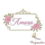 matriz de bordado moldura elegante Amora