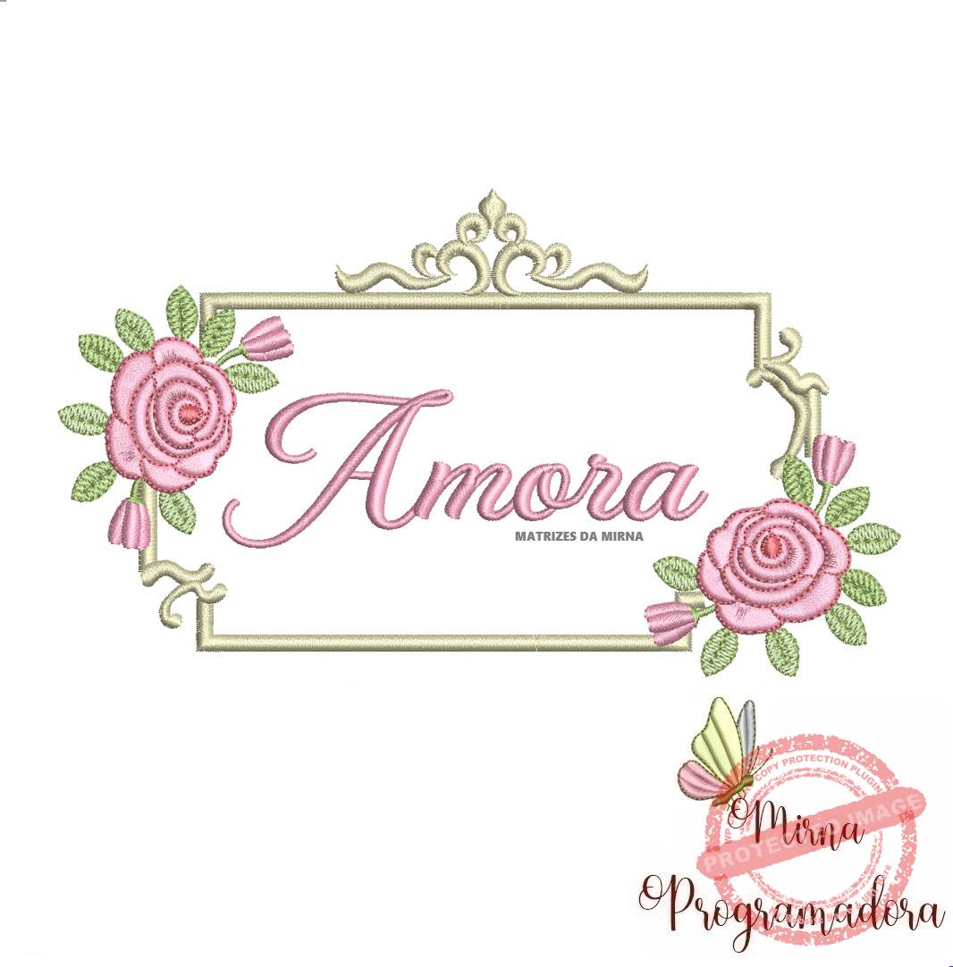 matriz de bordado moldura elegante amora matriz de bordado moldura elegante Amora - Imagem 1