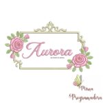 matriz de bordado moldura elegante Aurora