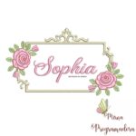 matriz de bordado moldura elegante Sophia