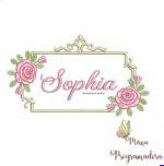 matriz de bordado moldura elegante Sophia