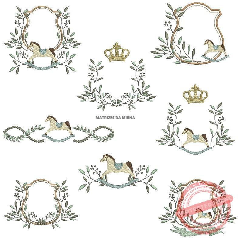 matriz de bordados Coleção Moldura cavalinho